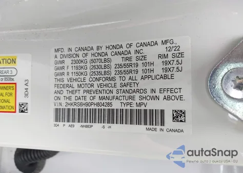 2023 Honda Cr-V Hybrid Sport Touring из США, поврежденный, VIN 2HKRS6H90PH804285